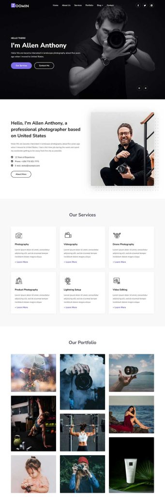 图片[1]-创意摄影师服务及作品展示前端静态网站模板-好模板网